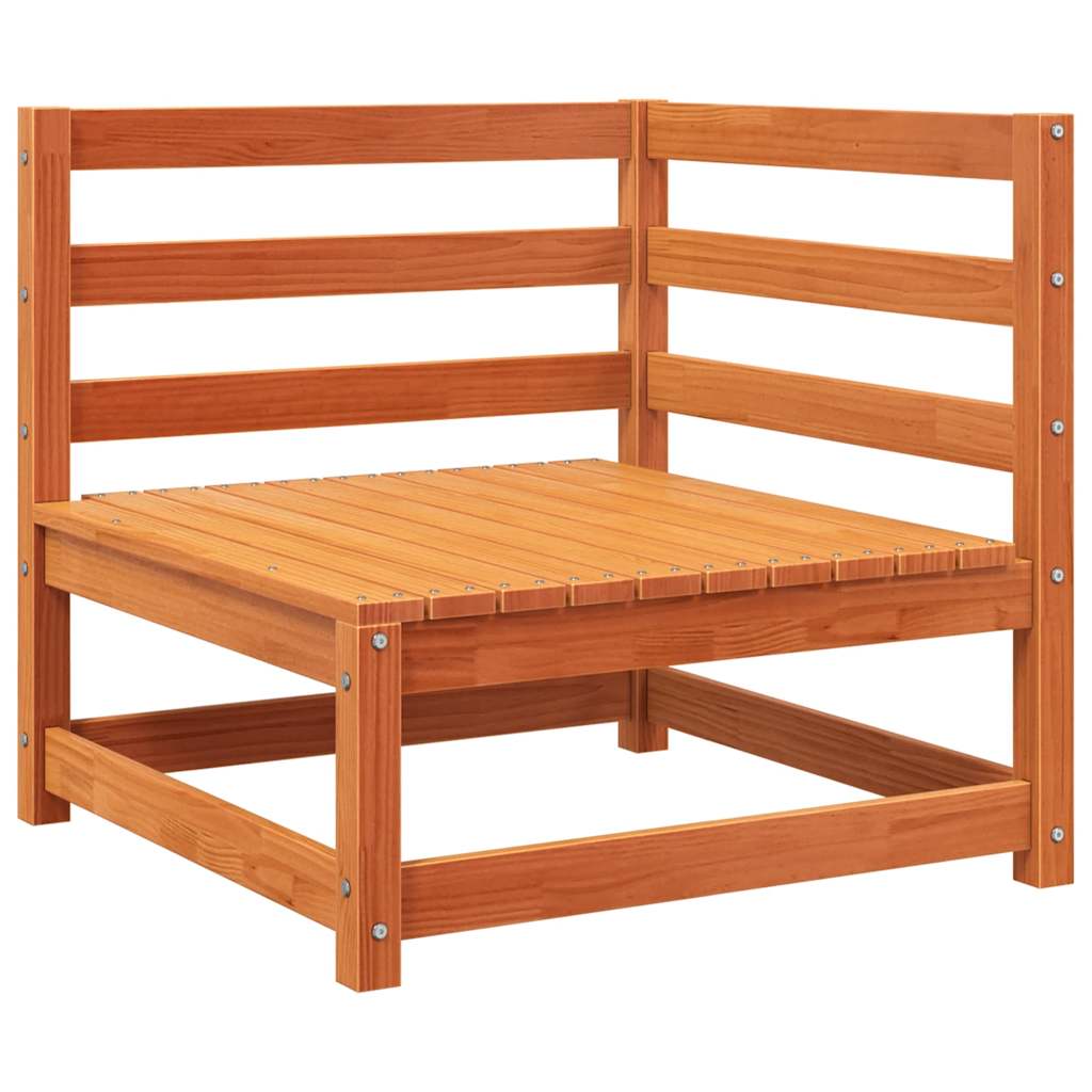 Hagesofaer for hjørne 2 stk voksbrun 70x70x67 cm heltre furu