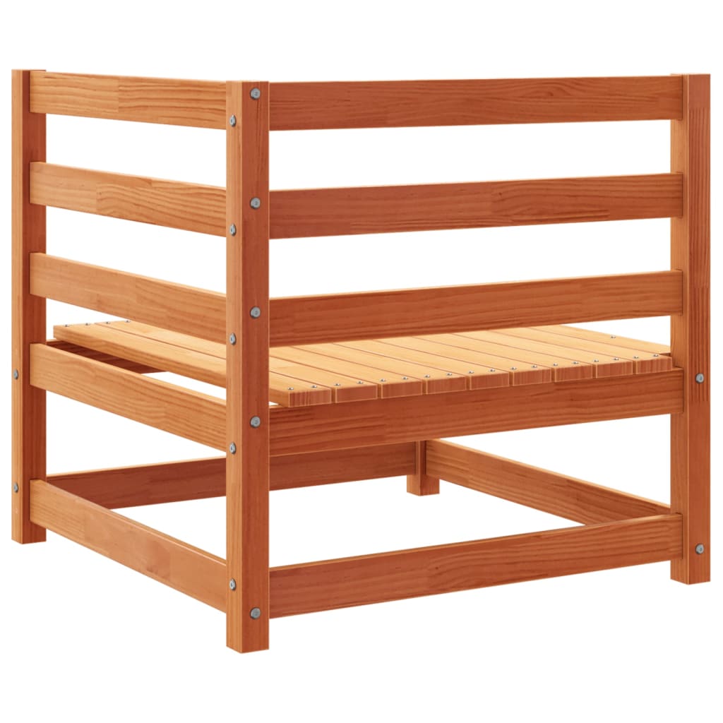 Hagesofaer for hjørne 2 stk voksbrun 70x70x67 cm heltre furu