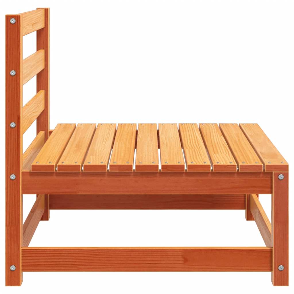 Hagesofa uten armlener voksbrun 70x70x67 cm heltre furu
