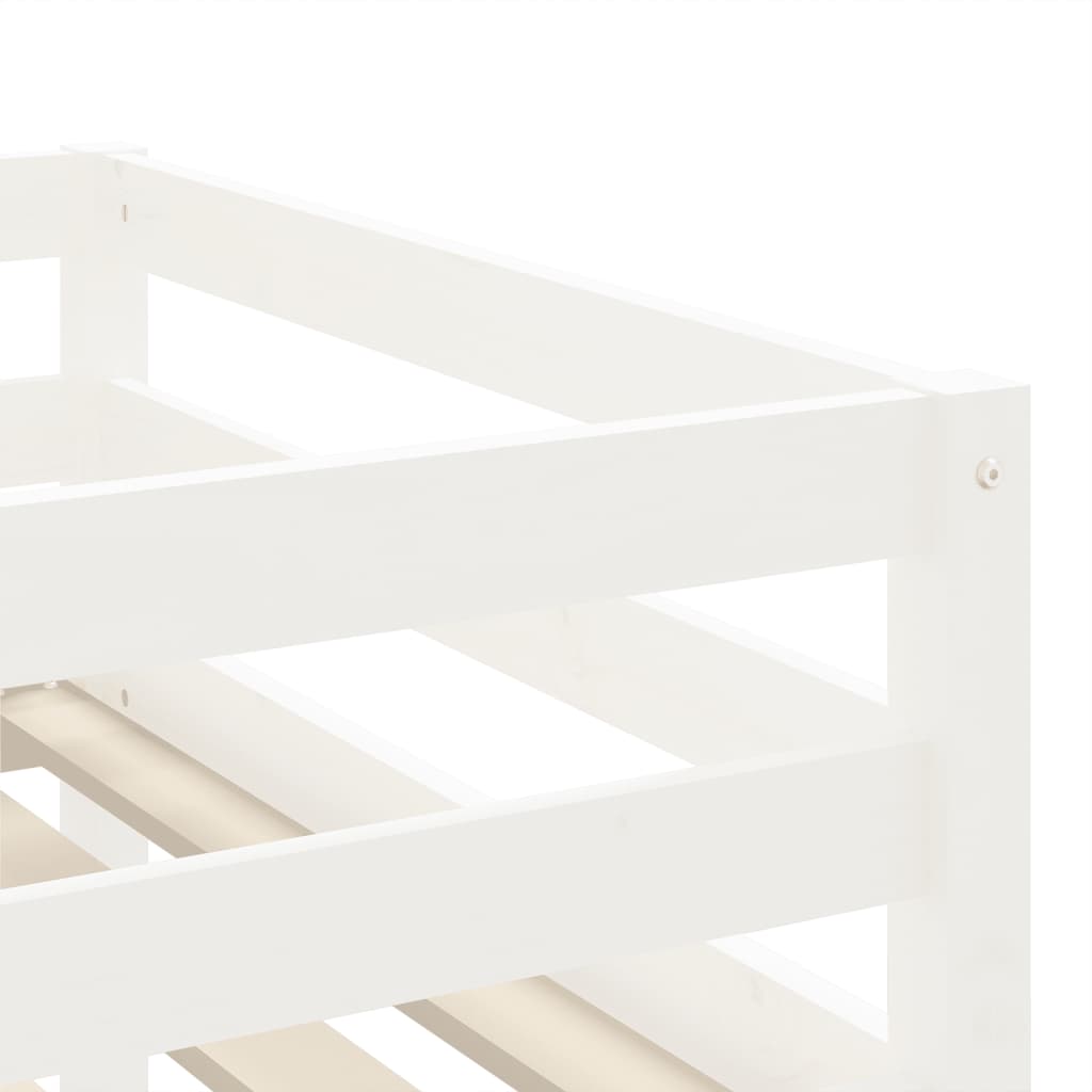 Køyeseng for barn med stige hvit 80x200 cm heltre furu