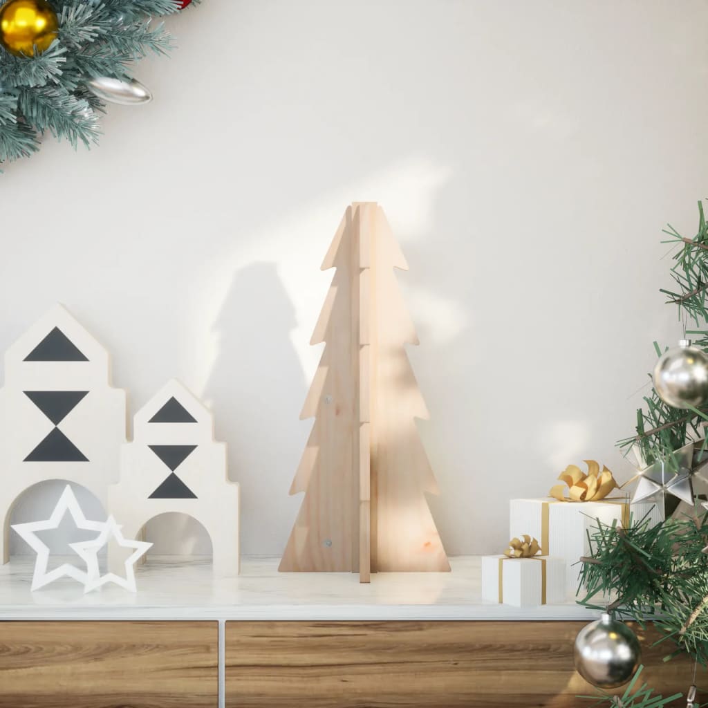 Juletre av tre til pynt 49 cm heltre furu