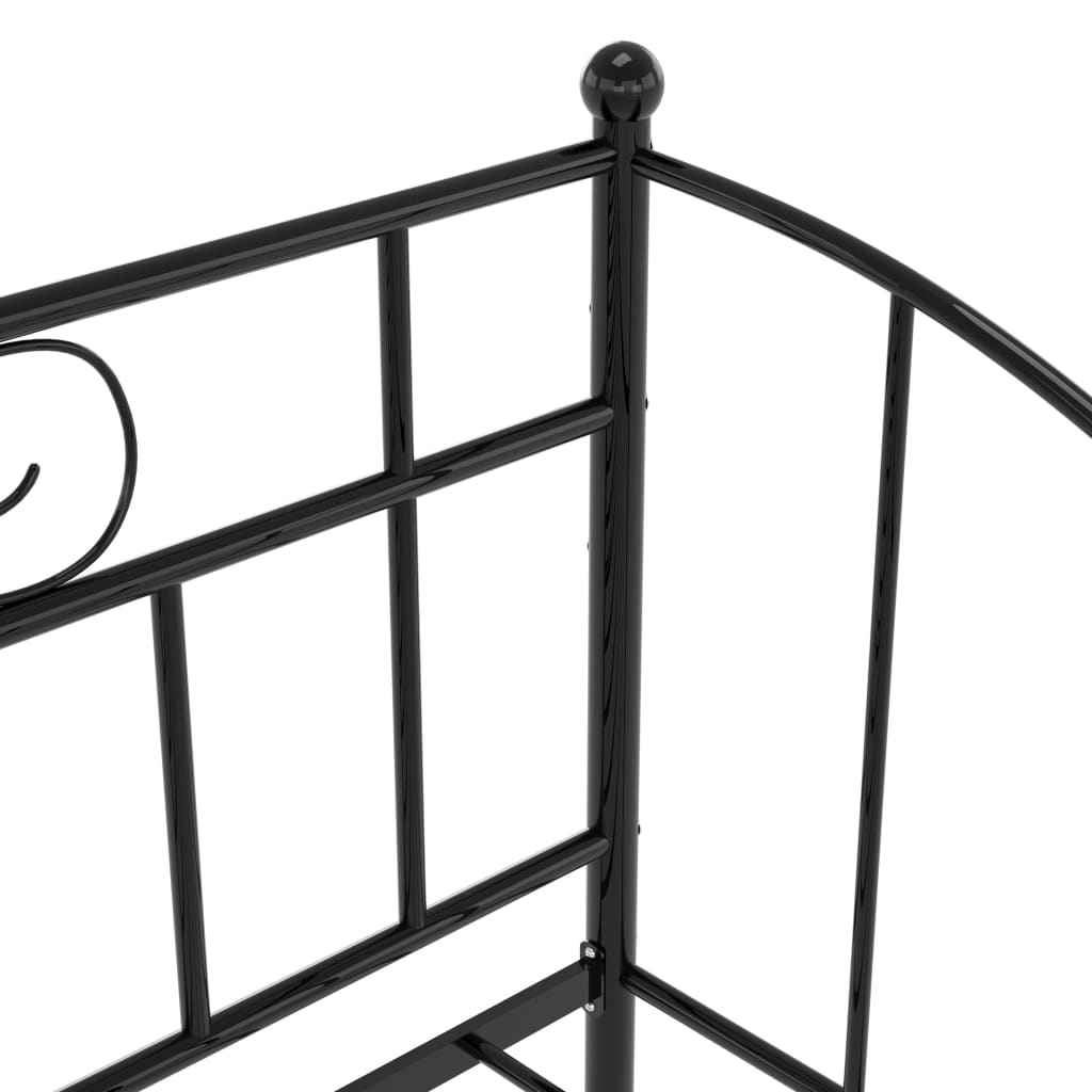 Svart uttrekkbar sovesofa, 90x200 cm