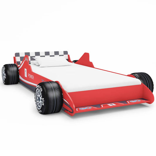 Barneseng racerbil 90x200 cm rød