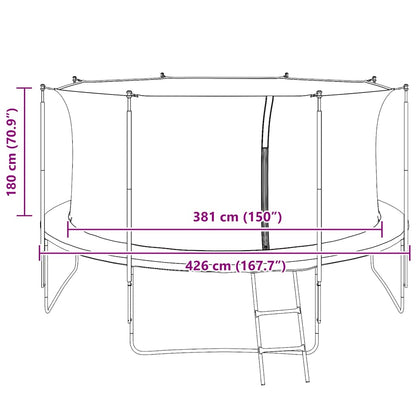 Sikkerhetsnett for 4,26 meter rund trampoline