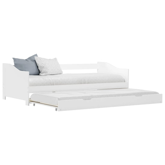 Hvit uttrekkbar sovesofa, 90x200 cm