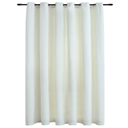 Kremhvit lystett gardin med metallringer, 290x245 cm