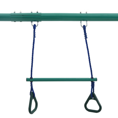 Huskestativ med gymnastikkringer og 4 seter til hagen
