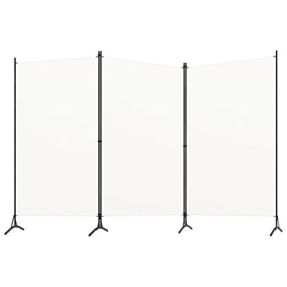 Romdeler 3 paneler hvit 260x180 cm stoff