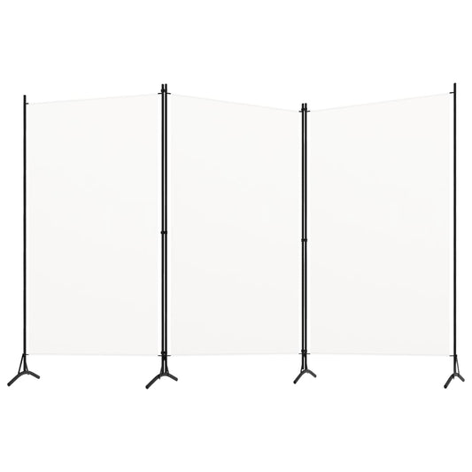 Romdeler 3 paneler hvit 260x180 cm stoff