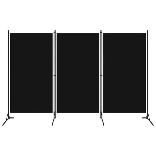 Romdeler 3 paneler svart 260x180 cm