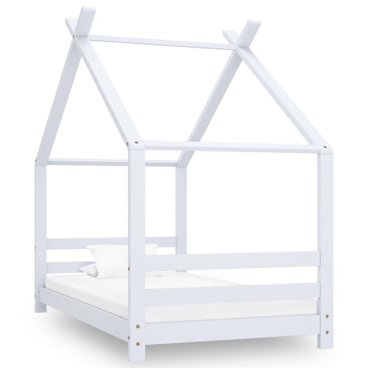 Hvit sengeramme for barn i heltre, 80x160 cm