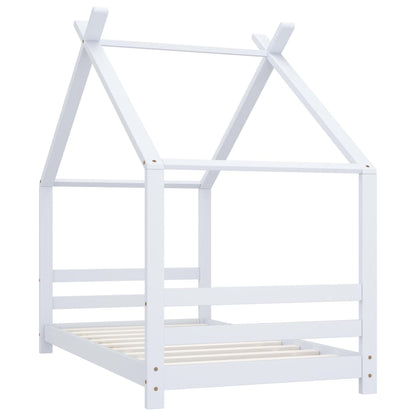 Hvit sengeramme for barn i heltre, 80x160 cm