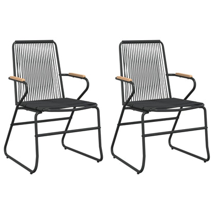 Hagestoler 2 stk, svart, 58x59x85,5 cm