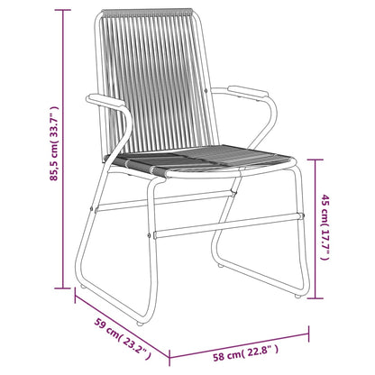 Hagestoler 2 stk, svart, 58x59x85,5 cm