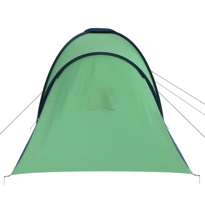 Campingtelt med 2 rom for 6 personer, blå og grønn