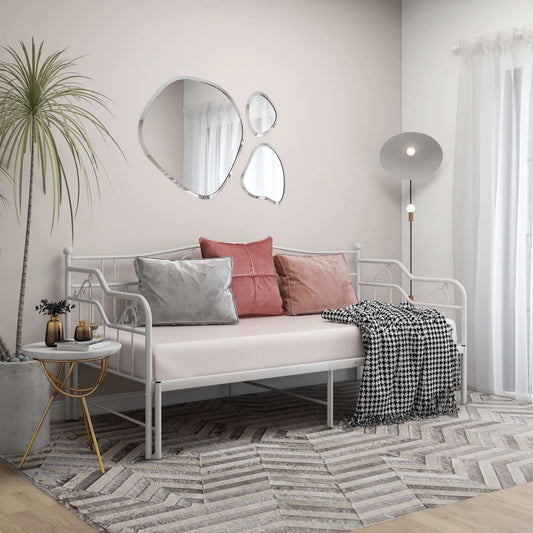 Hvit uttrekkbar sovesofa, 90x200 cm