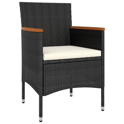 Svart Polyrotting Hagesofa-Sett - 5 Deler