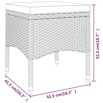 Svart Polyrotting Hagesofa-Sett - 5 Deler