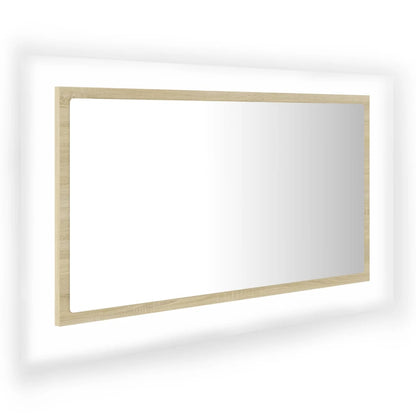 LED-badespeil sonoma eik 80x8,5x37 cm akryl