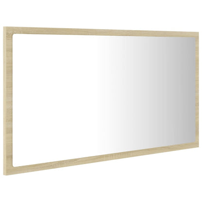 LED-badespeil sonoma eik 80x8,5x37 cm akryl