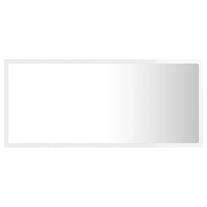 LED-badespeil høyglans hvit 90x8,5x37 cm akryl