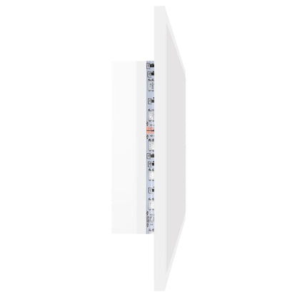 LED-badespeil høyglans hvit 90x8,5x37 cm akryl