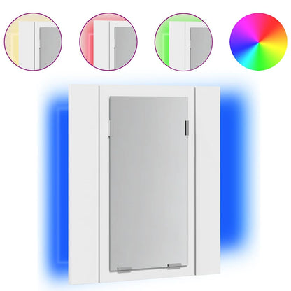 LED-speilskap til baderom hvit 40x12x45 cm akryl