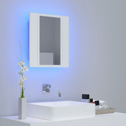 LED-speilskap til baderom hvit 40x12x45 cm akryl