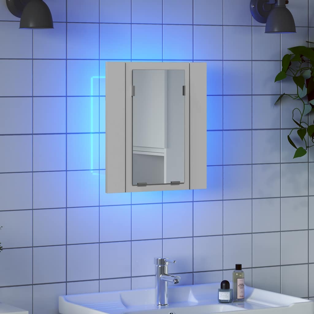 LED-speilskap til baderom hvit 40x12x45 cm akryl