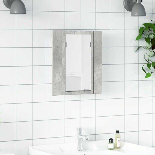 LED-speilskap til baderom betonggrå 40x12x45 cm akryl