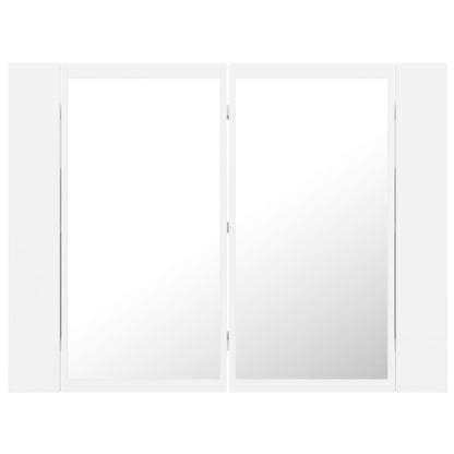 LED-speilskap hvit 60x12x45 cm akryl