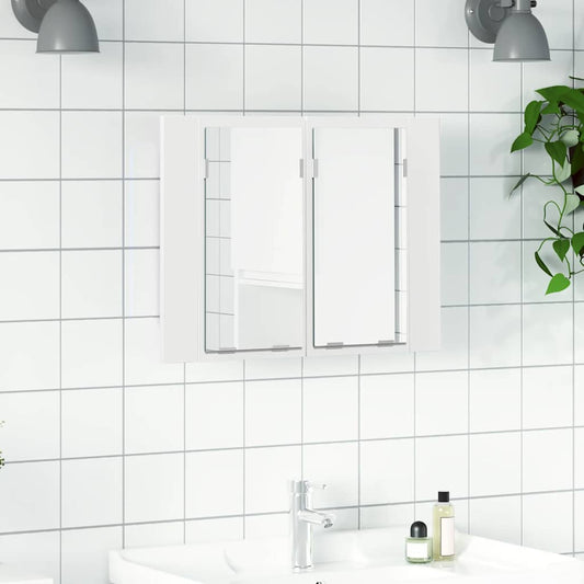 LED-speilskap hvit 60x12x45 cm akryl