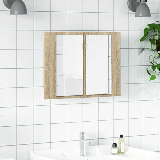 LED-speilskap sonoma eik 60x12x45 cm akryl