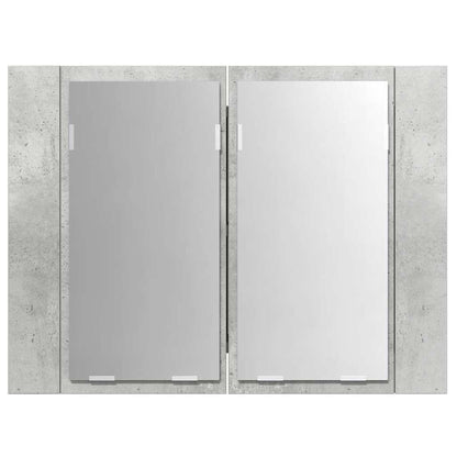 LED-speilskap betonggrå 60x12x45 cm akryl