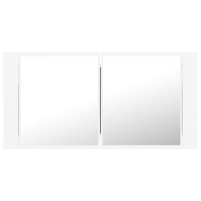 LED-speilskap til baderom hvit 90x12x45 cm akryl