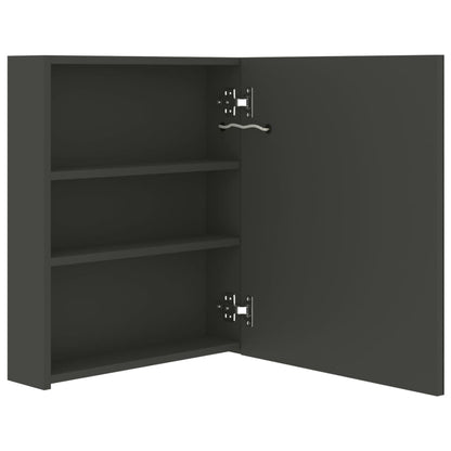 LED-speilskap til bad antrasitt 50x14x60 cm