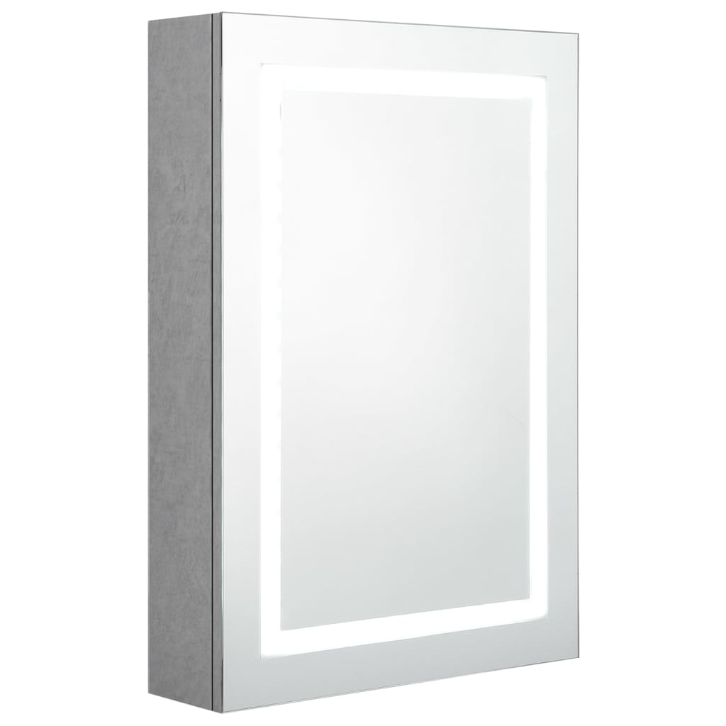 LED-speilskap til bad betonggrå 50x13x70 cm