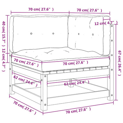 Hagesofa med puter 2 seter heltre furu