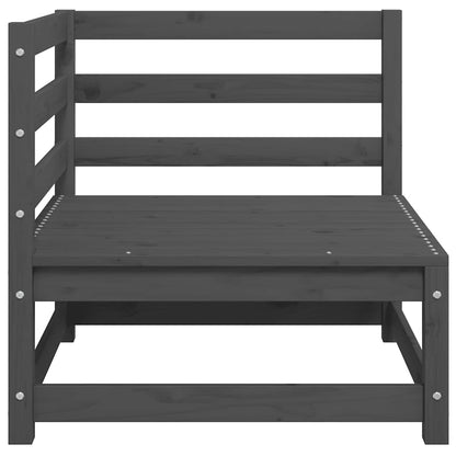 Hagesofa med puter 2 seter grå heltre furu