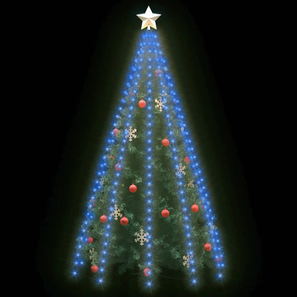 Lenker med blå juletrelys, 300 cm
