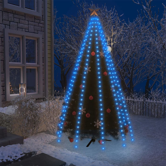 Lenker med blå juletrelys, 300 cm