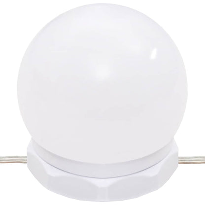 Lekkert sminkebord med LED-lys, 74,5x40x141 cm