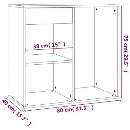 Sminkeskap høyglans hvit 80x40x75 cm konstruert tre