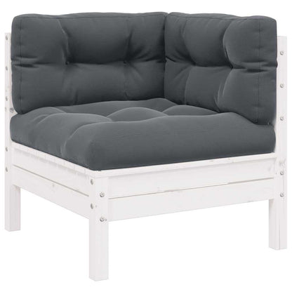 Hagesofa 2-seters med puter hvit heltre furu