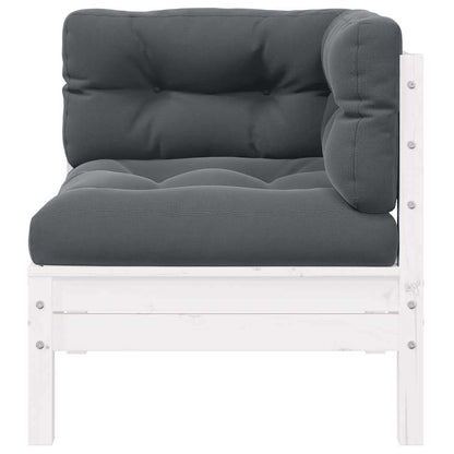 Hagesofa 2-seters med puter hvit heltre furu