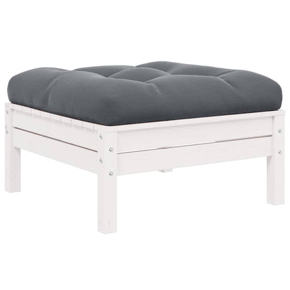 Hagesofa 2-seters med puter hvit heltre furu