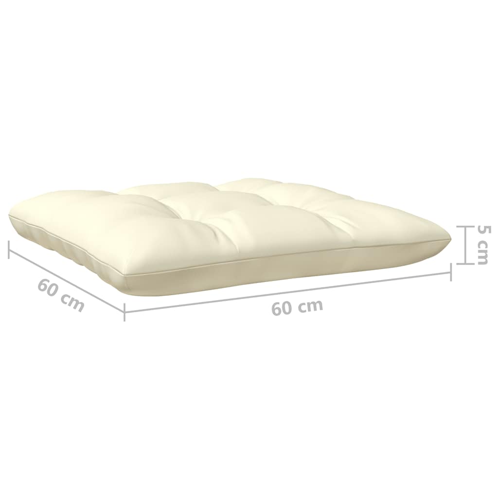 Hagesofagruppe med kremhvite puter, 3 deler, heltre furu