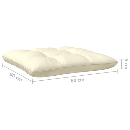 Hagesofagruppe med kremhvite puter, 3 deler, heltre furu