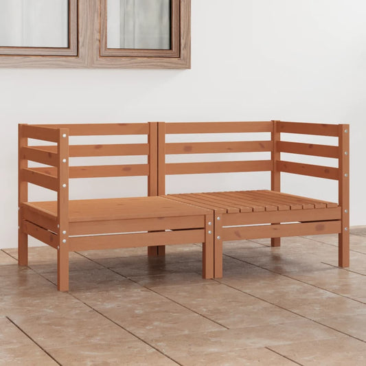 2-seters hagesofa honningbrun heltre furu - 63,5 x 63,5 x 62,5 cm