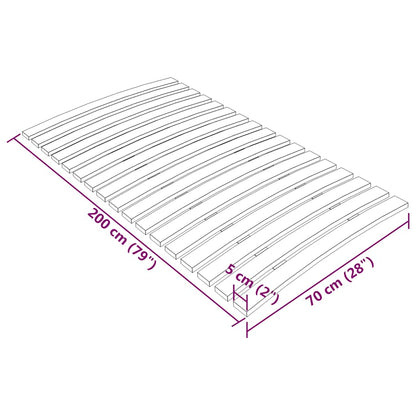 Spilebase med 17 lameller 70x200 cm